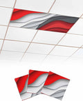 Yukro 3 Pack Red Ombre Fluorescent Light Covers Red Grey Gradient Abstract Wave by Unknown