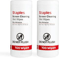 Staples Screen Cleaning Wipes – 100 per Tub, Safe by Staples
