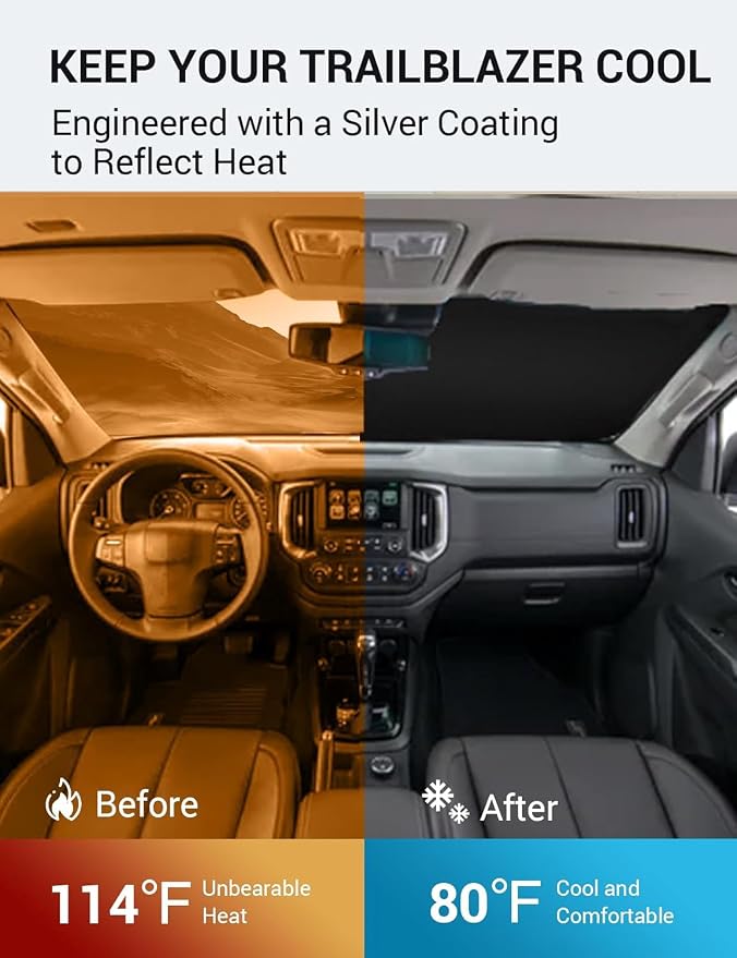 Proadsy Windshield Sun Shade for 2021-2025 2026 Chevrolet/Chevy Trailblazer - Image 3