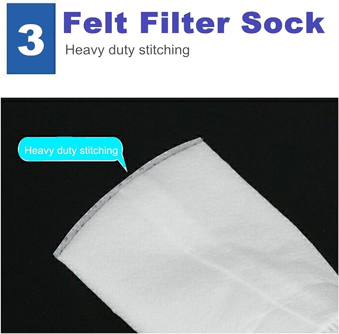 2 Pack 25 Micron 4"x9" Felt Filter Bags, 4 Inch Ring by 9 Inch Long, Liquid - Image 4