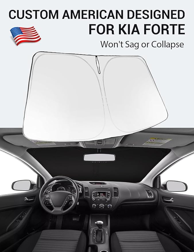 Proadsy 2026 Upgrade Windshield Sun Shade Custom Fit 2014-2018 Kia Forte - Image 2