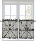Vintage Gate Half Window Curtain 36 Inches Long, Farmhouse Wooden Grain Shabby by Unknown