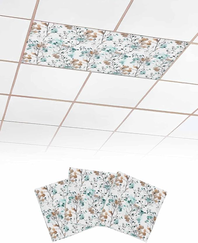 3 Pack Vintage Teal Fluorescent Light Covers by Unknown