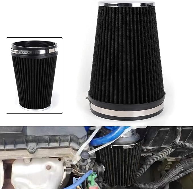 6" 152 mm High Flow Inlet Air Filter, Air Intake Cone Filter Replacement - Image 7