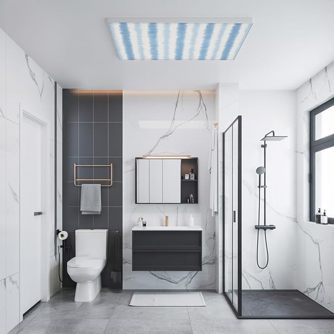 Fluorescent Light Covers for Drop Ceiling Vertical Halation Blue White Striped - Image 4