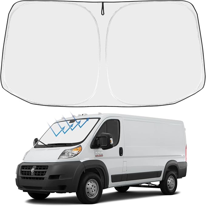 Proadsy Windshield Sun Shade Custom Fit Dodge Ram Promaster 2014-2024 2025 2026 by Proadsy