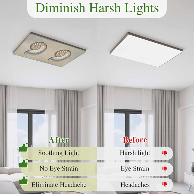 Fluorescent Light Covers for Ceiling Lights Shell Conch Magnetic Light Filters - Image 5