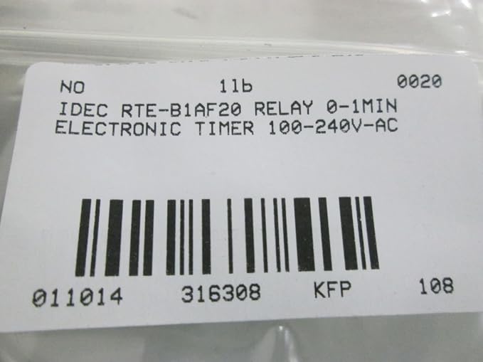 New IDEC RTE-B1AF20 Electronic Timer 100-240V-AC 0-1MIN D247216 - Image 7