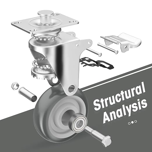 4" Swivel Plate Casters with Brake - Image 4