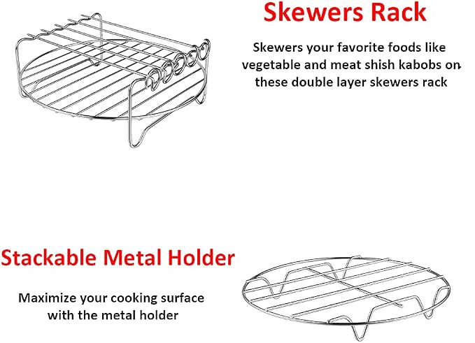 Air Fryer Rack XL Air Fryer Accessories Set of 2, Double Layer Rack - Image 2