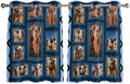 2 Panel Kitchen Cafe Curtains, Desert Camels Sunlight Filtering Nature Air by Hokiten