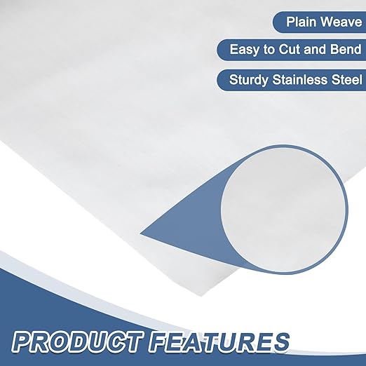 uxcell 500 Mesh 79" x 10" Woven Wire Mesh, 316 Stainless Steel Air Vent Filter - Image 3