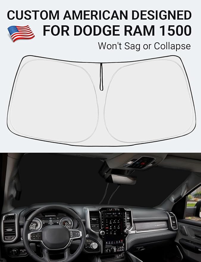 Proadsy 2026 Upgrade Windshield Sun Shade Custom Fit Dodge RAM 1500 2Dr - Image 2