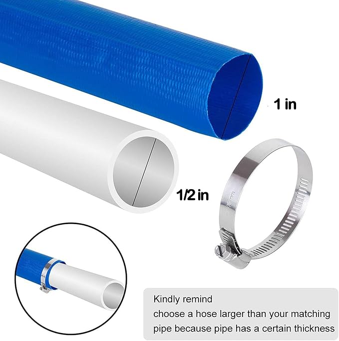 Eastrans 1 IN x 100 FT Heavy Duty Flat Discharge Hose, Weather & Burst Resistant - Image 2