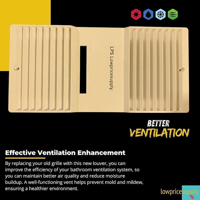 CA-90 Ductless Exhaust Fan, Louver/Grill Fan Cover - Image 8