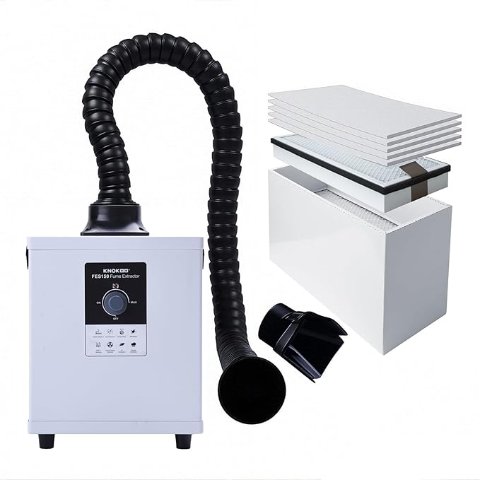 FES150 150W Solder Fume Extractor, 163 CFM Strong Suction 3D Printing Smoke by KNOKOO