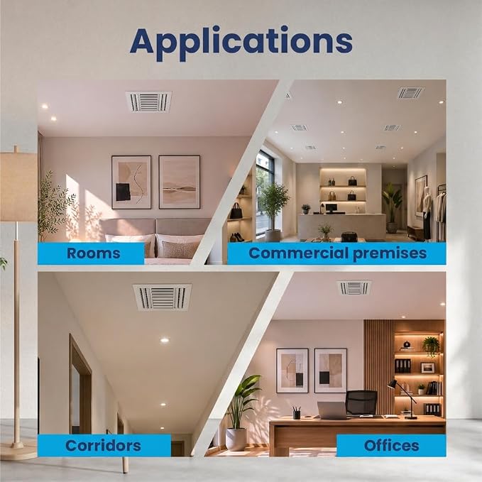 10x8 Aluminum 4-Way Air Vent Cover Wall Ceiling Register – Quiet HVAC Wall - Image 5