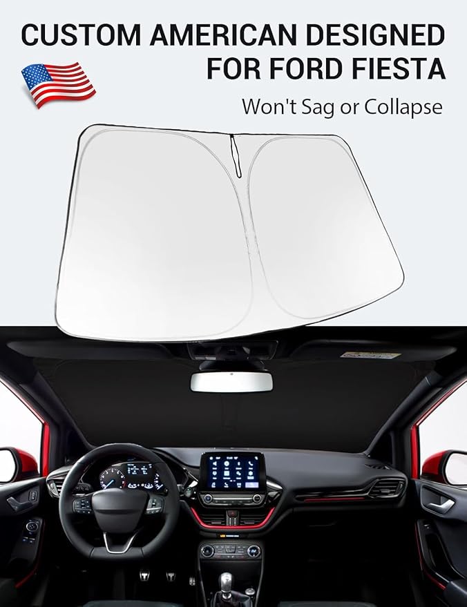Proadsy 2026 Upgrade Windshield Sun Shade Custom Fit 2017-2019 Ford Fiesta - Image 2