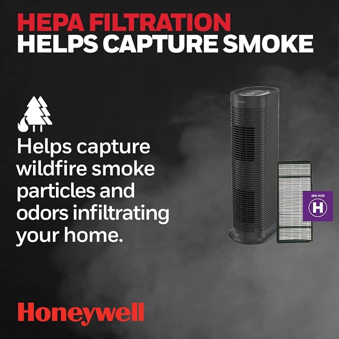 Honeywell HPA160 HEPA Allergen Plus Tower Air Purifier, Allergen Reducer - Image 2
