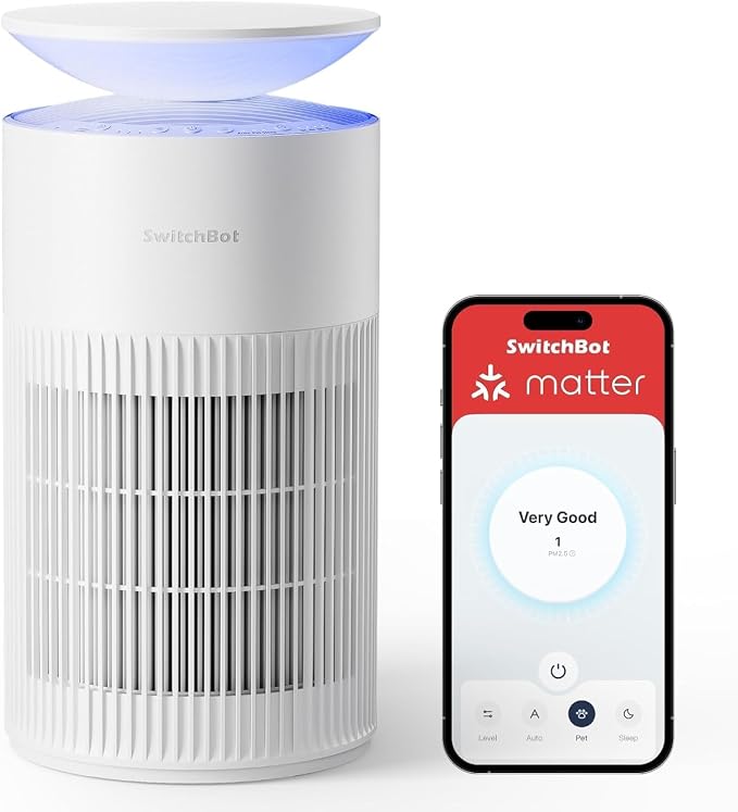 SwitchBot Air Purifier for Home Large Room, Air Purifier for Wildfire Smoke by SwitchBot