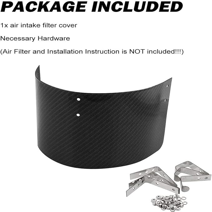 RULLINE Universal Air Intake Filter Cover Heat Shield Stainless Steel Carbon - Image 7
