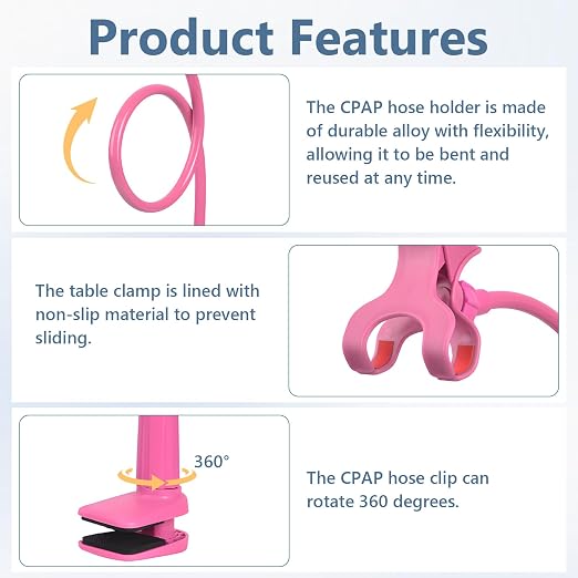 QCWN CPAP Hose Holder for Bed Flexible CPAP Tube Holder Stand - Image 4
