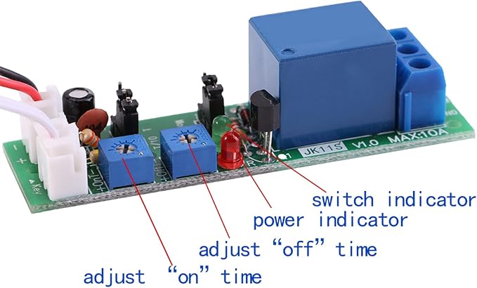 1pc DC 5V Adjustable Cycle Times Switch Module Delay On/Off Timer Delay Switch - Image 3