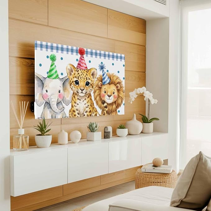 Cartoon Elephant Lion Leopard Indoor TV Cover, Elastic TV Screen Protector Cute - Image 2
