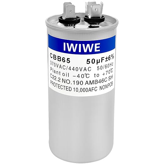 IWIWE 50uF ±5% 370/440/450VAC CBB65/CBB65B Run Start Capacitor by IWIWE