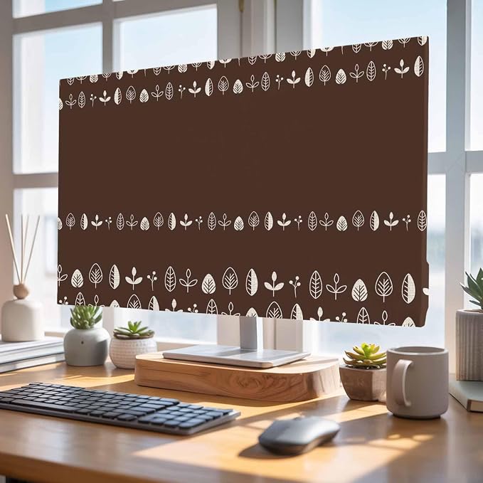 Rustic Botanical Herb on Brown Indoor TV Cover, Elastic TV Screen Protector - Image 4
