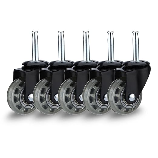 2 inch Floor Friendly Rubber Caster Wheels, Furniture Swivel Casters Set of 5 by Unknown