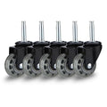 2 inch Floor Friendly Rubber Caster Wheels, Furniture Swivel Casters Set of 5 by Unknown
