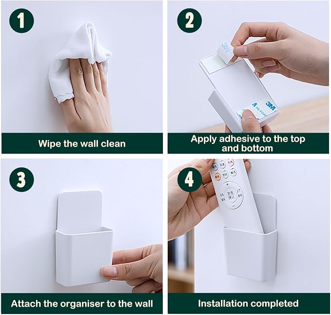 6 Pack Remote Control Holder Wall Mount Self Adhesive Media Controller - Image 5