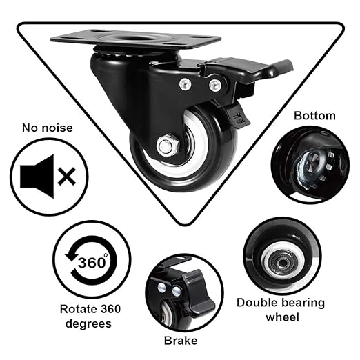 2" Caster Wheels Set of 8, Heavy Duty - Image 5