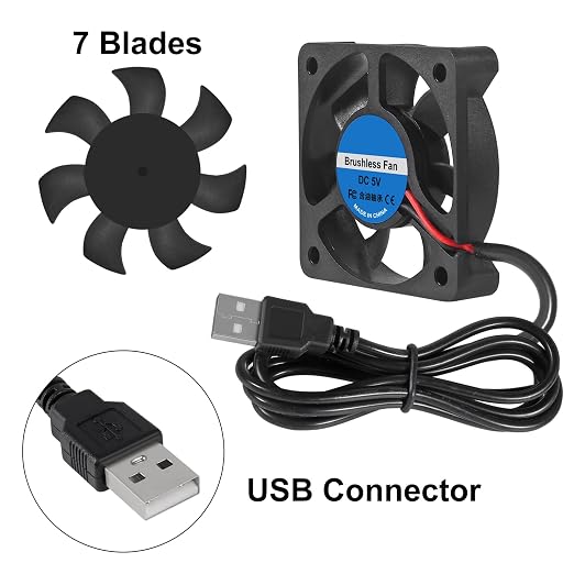 2Pcs 50mm USB Brushless Cooling DC 5V 50mm x 10mm Fan Cooler - Image 3