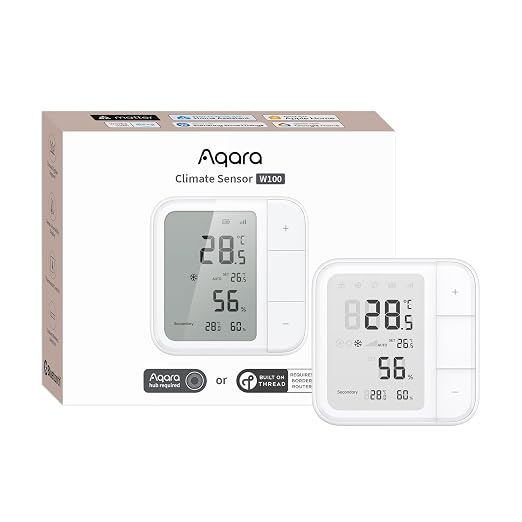 Aqara Thread/Zigbee Smart Climate Sensor W100, Temperature and Humidity by Aqara