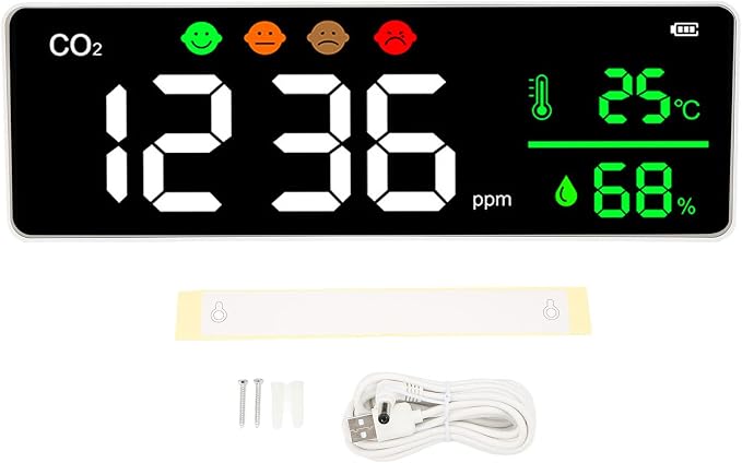 Wall Mount LED Screen Air Quality Monitor Detects CO2 Concentration Temperature - Image 6