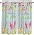Happy Easter Living Room Curtains 72 Inches length, Spring Bunny Eggs Flower by Unknown