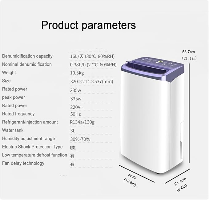 Air Purifying & Dehumidifier Combo, Home Dehumidifier, Dehumidifier - 16L/D - Image 6