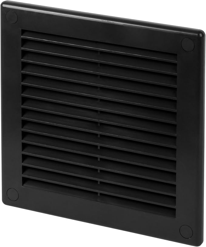 6 x 6 Inch Black Air Vent Cover – Plastic Square Air Vent Grill Cover by VezoWorks