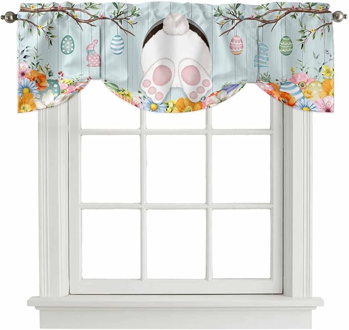 Easter Bunny Tie Up Valance Curtains by Unknown