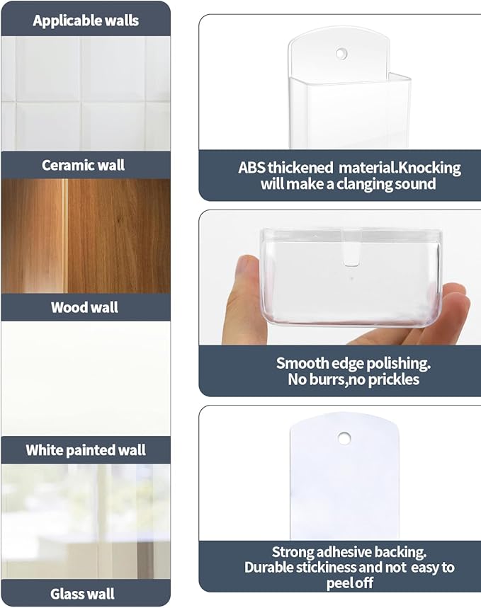 6 PCS Remote Control Holders Wall Mount, Self Adhesive TV Air Conditioner - Image 3