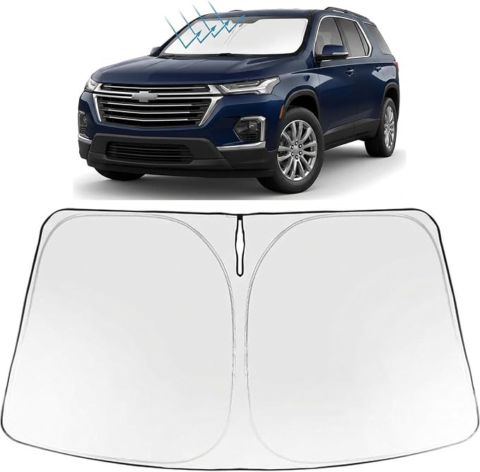Proadsy Windshield Sun Shade for Chevrolet Traverse 2024-2026 Foldable Front by Proadsy