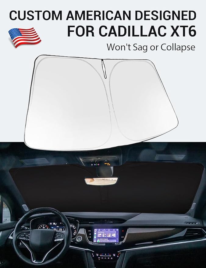 Proadsy Windshield Sun Shade for Cadillac XT6 2020-2025 2026 Foldable Front - Image 2