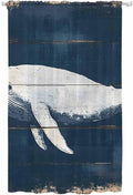 Sheer Curtains 108 Inches Long, Ocean Whale Blue Semi Sheer Curtains Light by Unknown