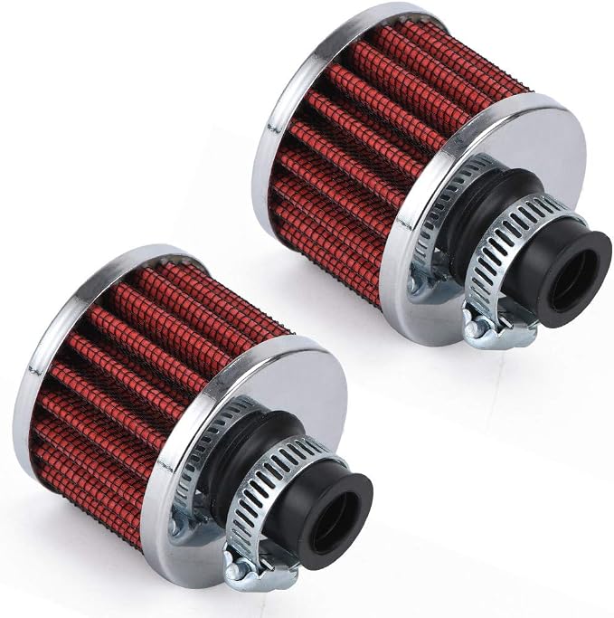 PTNHZ Universal 2 PCS 12mm Auto Cone Mini oil Air Intake Filter Crankcase Vent by PTNHZ+RACING