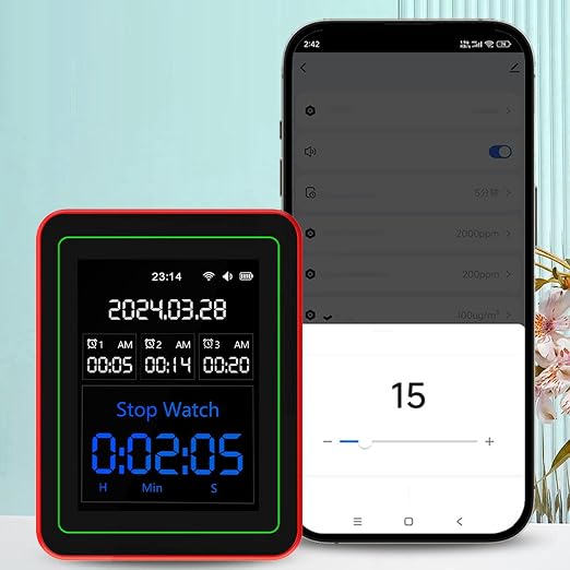 Eujgoov ZN MT29 15 in 1 WiFi Air Quality Monitor, CO2 TVOC HCHO PM2.5 PM10 - Image 7