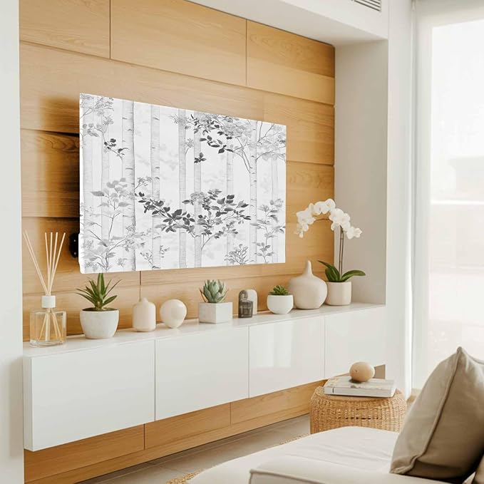 Watercolor Forest Tree Leaf Indoor TV Cover, Elastic TV Screen Protector - Image 3