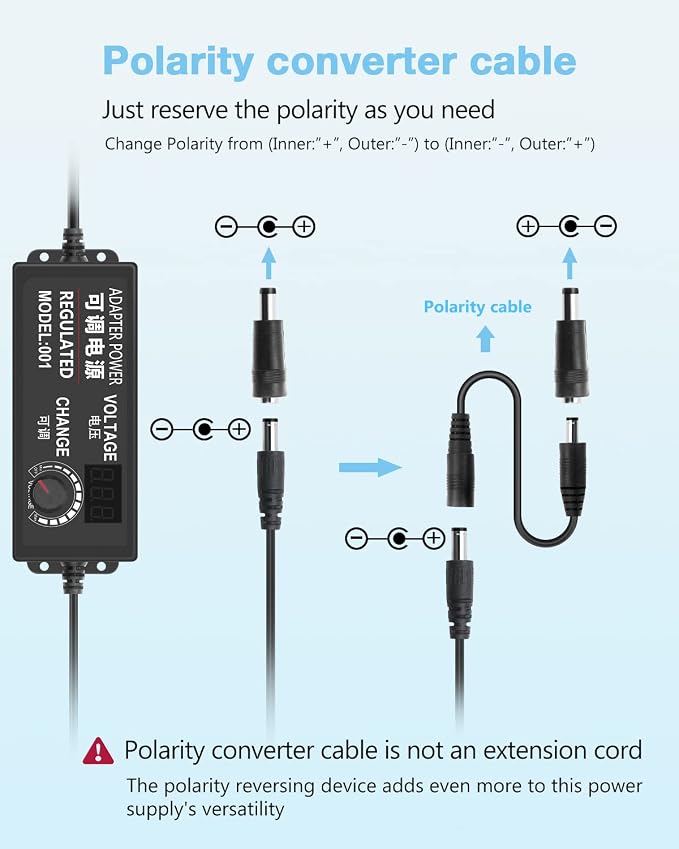 Aclorol Universal Power Supply 4V-24V 5A 120W Adjustable AC/DC Power Adapter - Image 4