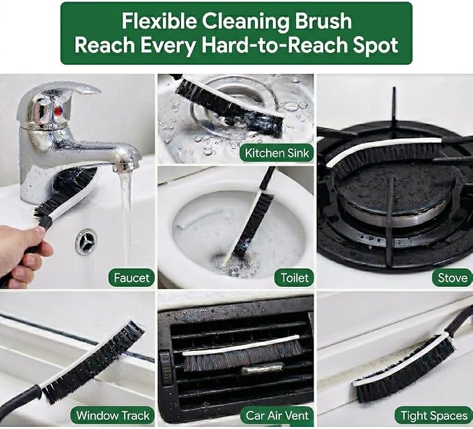 4-Piece Deep Cleaning Brush Set – 3 Slim Crevice Brushes & 1 Long Flexible - Image 4